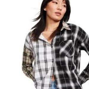 NWT Cloud Ten Women’s Patchwork Flannel Shirt SZ M